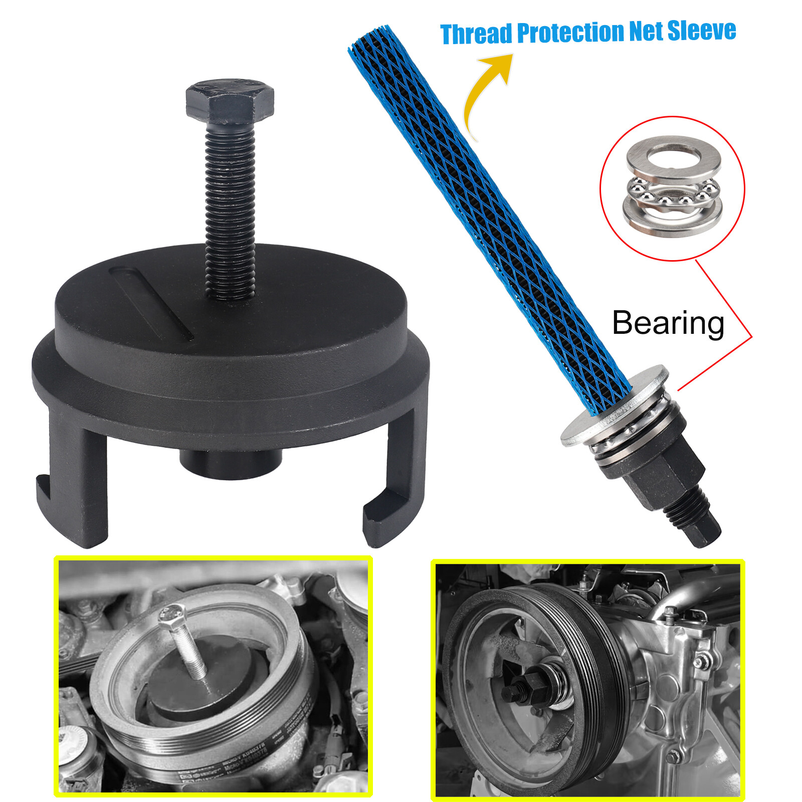 LS Harmonic Balancer Mounting Pulley Pulley Tool Belt Thrust Bearing For LS1 LS3