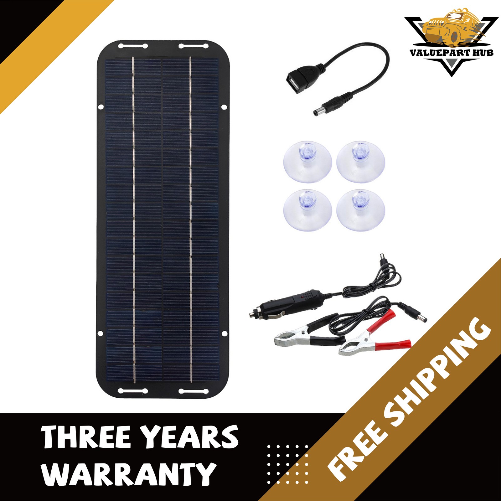 30W Solar Panel 12V Trickle Charger Battery Charger Kit Maintainer Boat Car RV