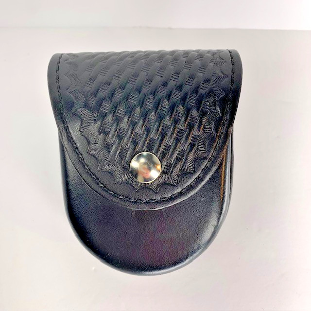 GOULD & GOODRICH B596W Double Handcuff Holster Leather Basketweave