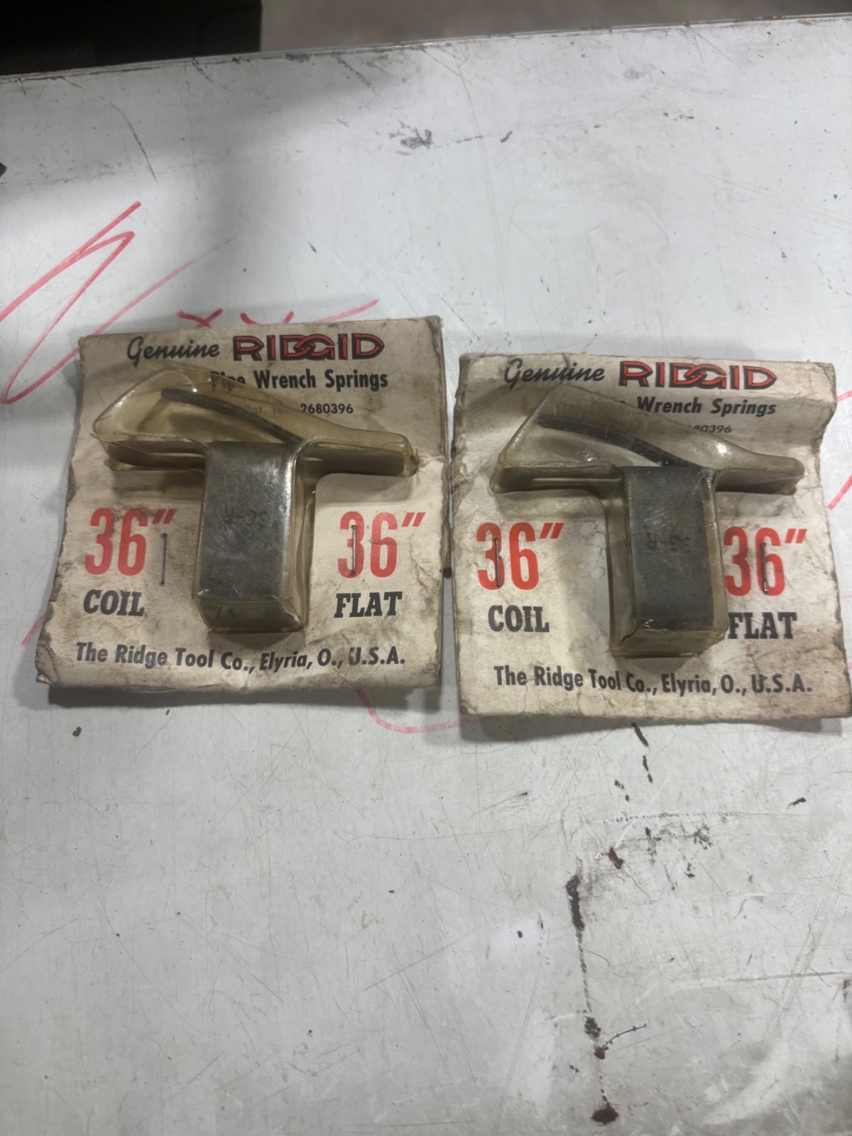 2- RIDGID 36" Coil & Flat Spring 31730  E2678 Fits 36" Pipe Wrench
