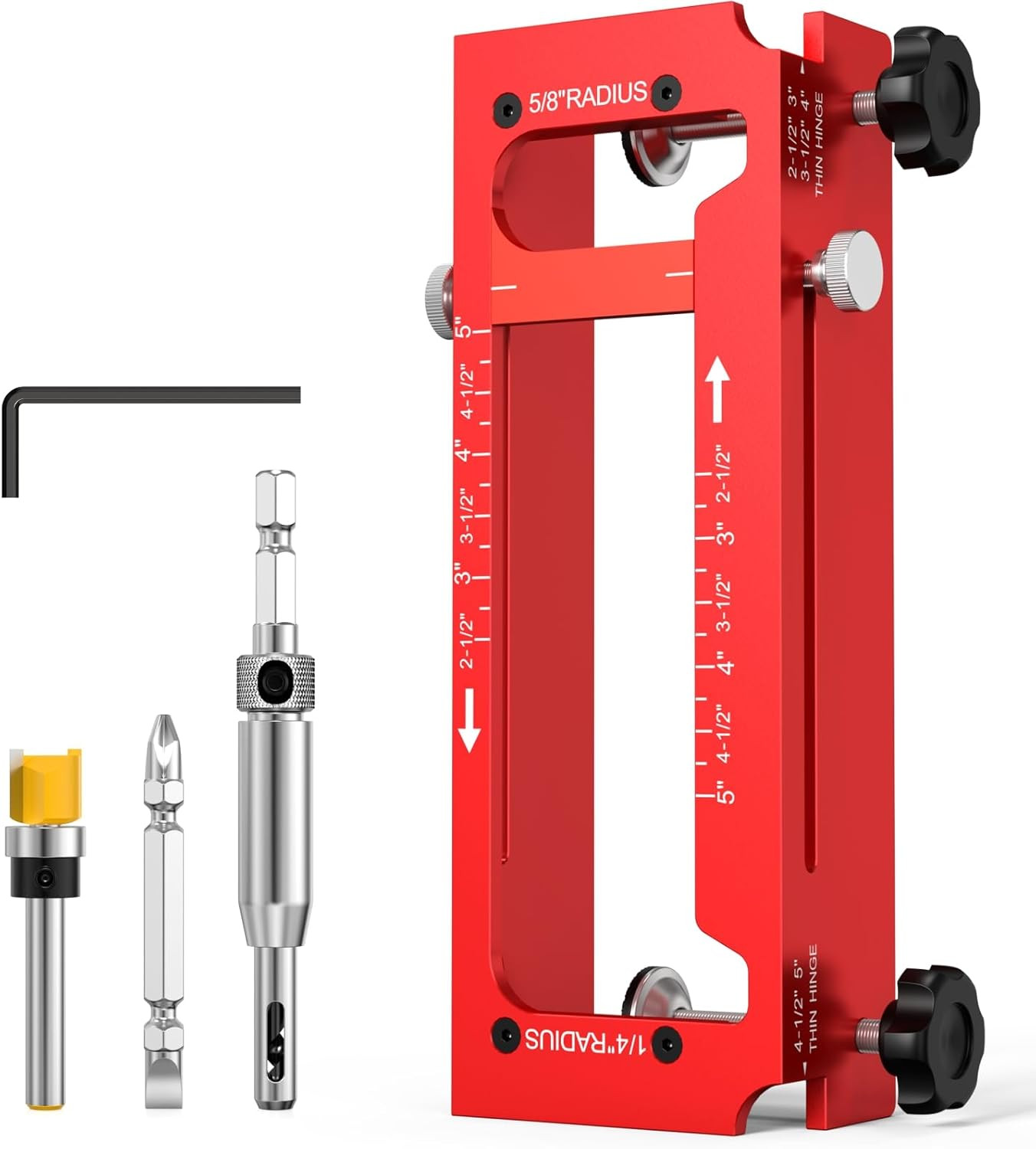 Door Hinge Jig Aluminum Alloy Adjustable Mortise Jig - Router Template Kit