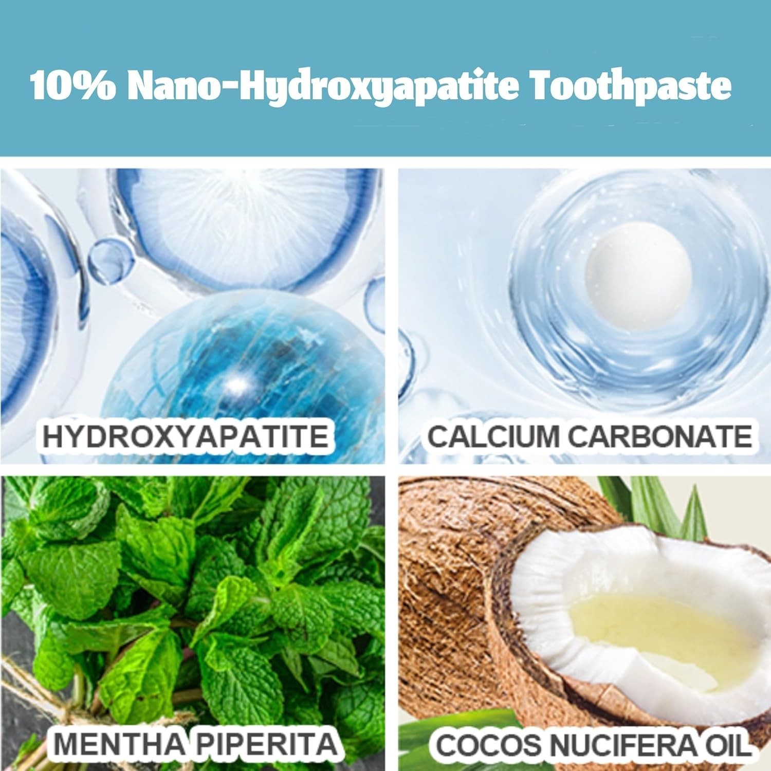 2Pcs 10% Hydroxyapatite Toothpaste,Nano-Hydroxyapatite Toothpaste 4.23 oz