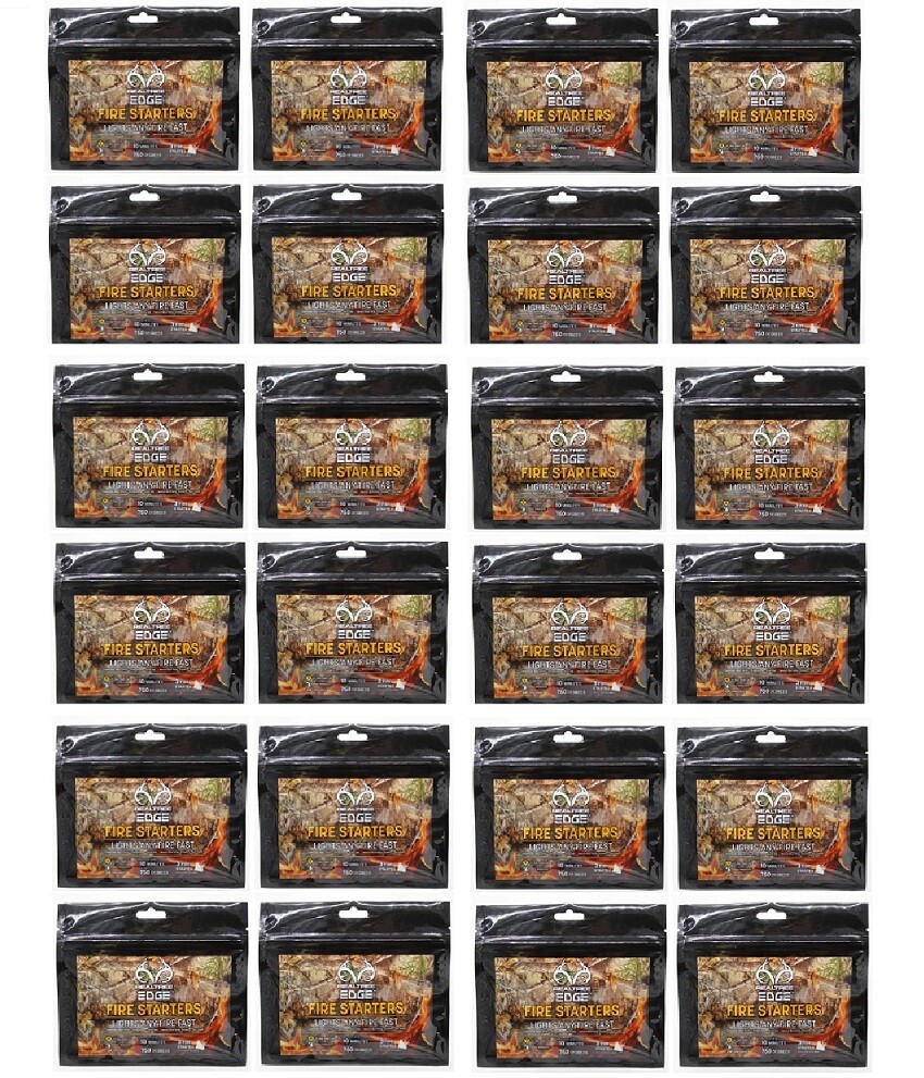 Lot of 24 Realtree Weatherproof and Waterproof Fire Starter Pouch 3 Pack