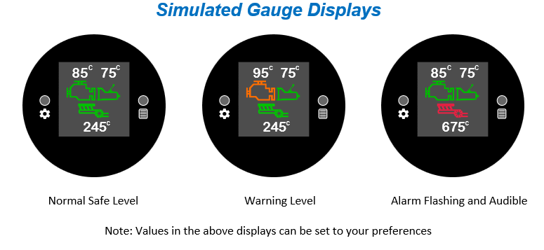 Engine, Transmission & EGT temp 52mm gauge visual/audible overheating alarm