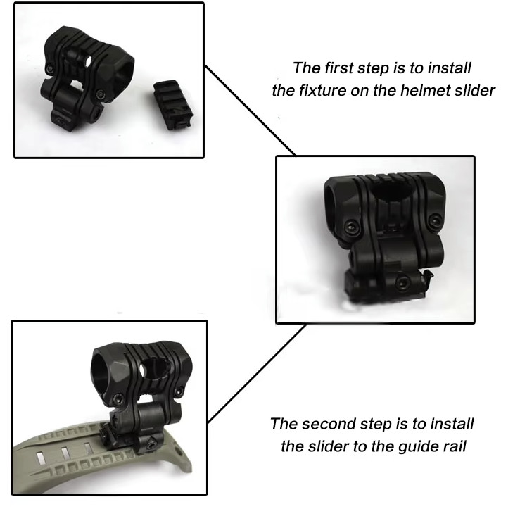 Tactical Flashlight Helmet Holder Rail 21mm Rail Mount for Fast Mich Wendy M88