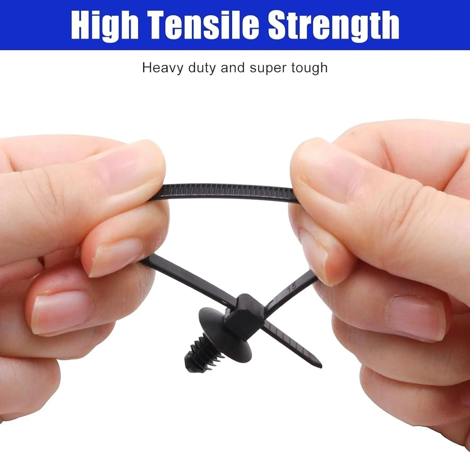 Christmas Tree Cable Ties, Universal Push Mount Cable Zip Tie Black 50 pack