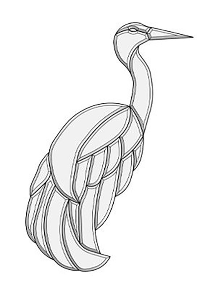 11.5"X 18.25" Exquisite Clear Glass Heron Bevel Cluster EC180