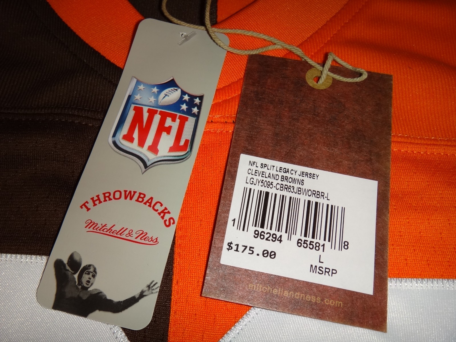 Men's Jim Brown 1963 Mitchell & Ness Browns Split Throwback Legacy Jersey $175