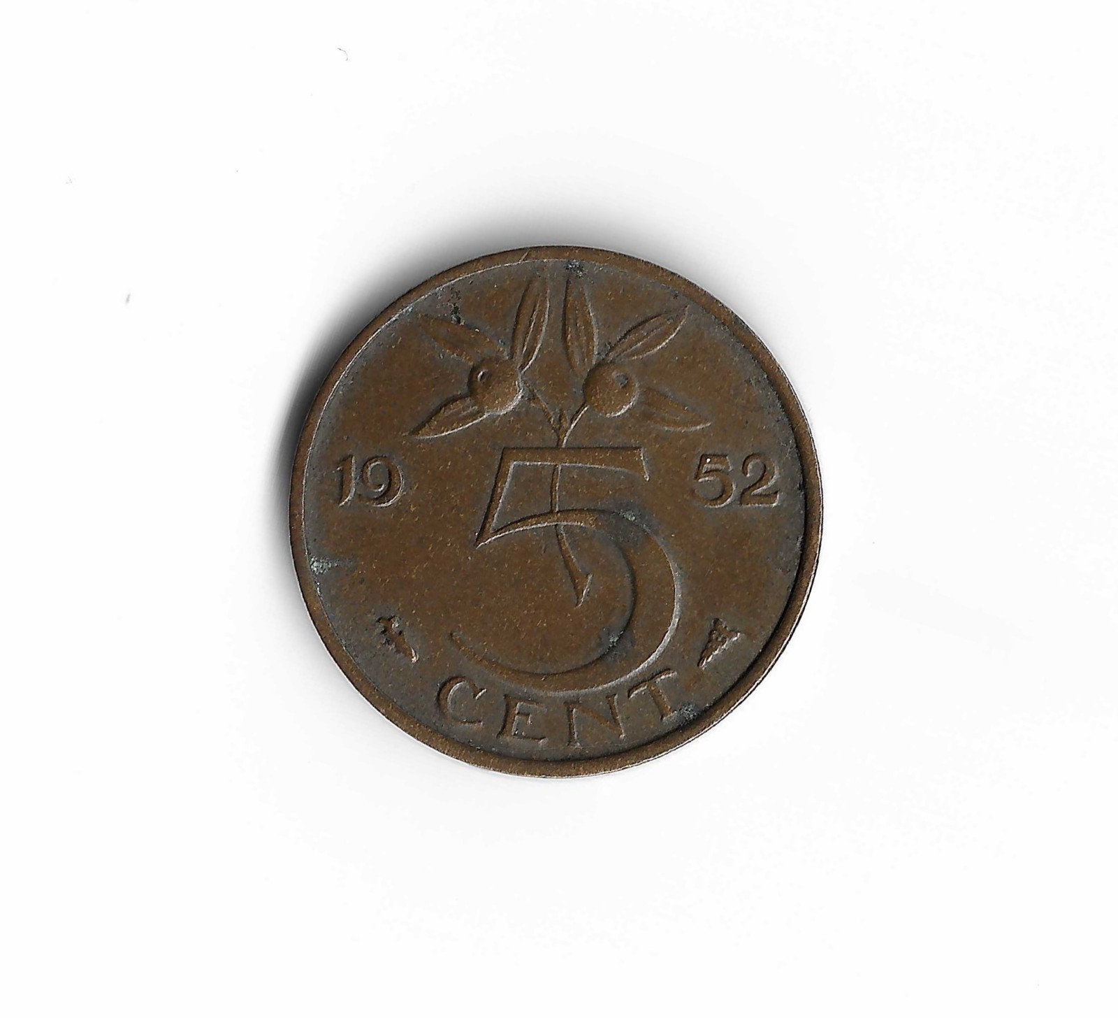 1952 Netherlands - 5 Cents - 918 - Bronze - 3.5g