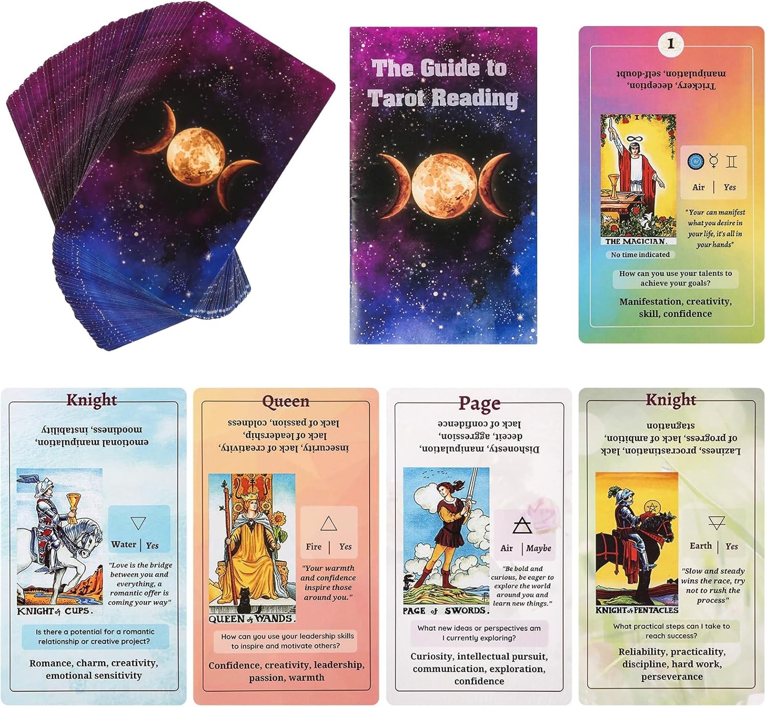 Tarot Cards for Beginners with Guide Book, Classic Meanings...