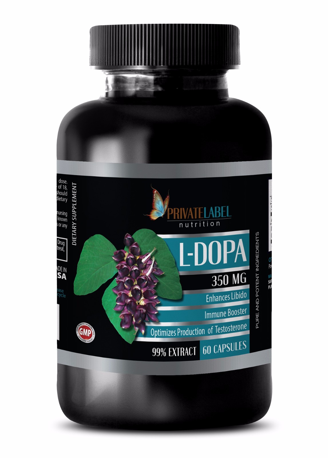 Dopa 99% Extract Powder Mucuna Pruriens Seeds Kapikachhu 1 Bottle 60 Capsules