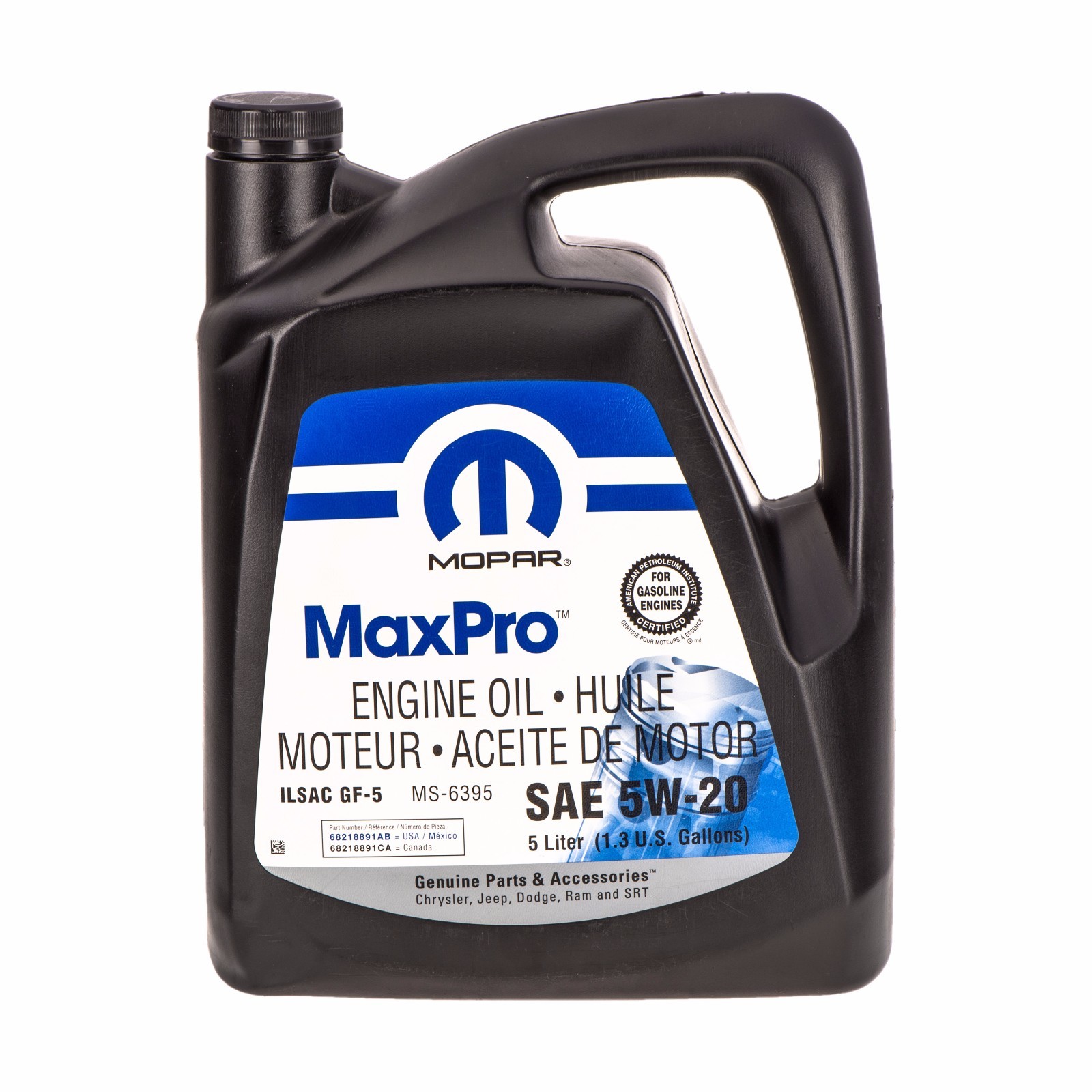 JEEP DODGE CHRYSLER RAM SAE 5W-20 MAXPRO ENGINE OIL 1.3 GAL / 5 LITER OEM MOPAR