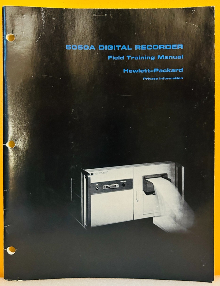 HP 02411-2 Model 5050A Digital Recorder Field Training Manual.
