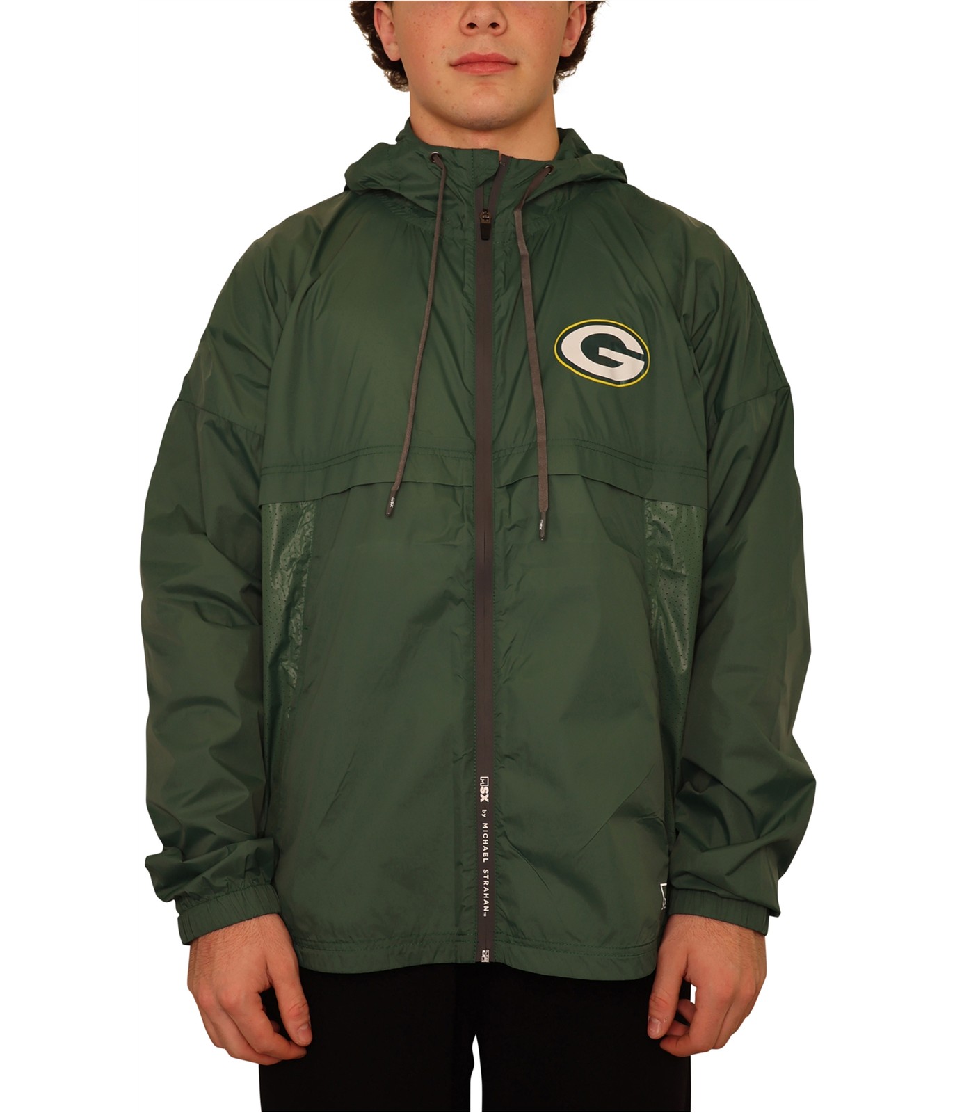 G-III Sports Mens Green Bay Packers Windbreaker Jacket, Green, Large