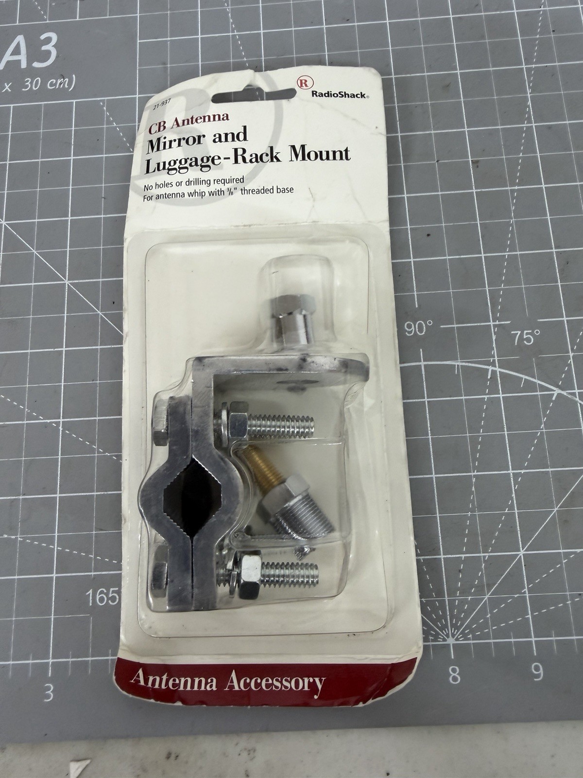 RadioShack 21-937 heavy-duty mirror luggage rack mount designed for CB antennas.