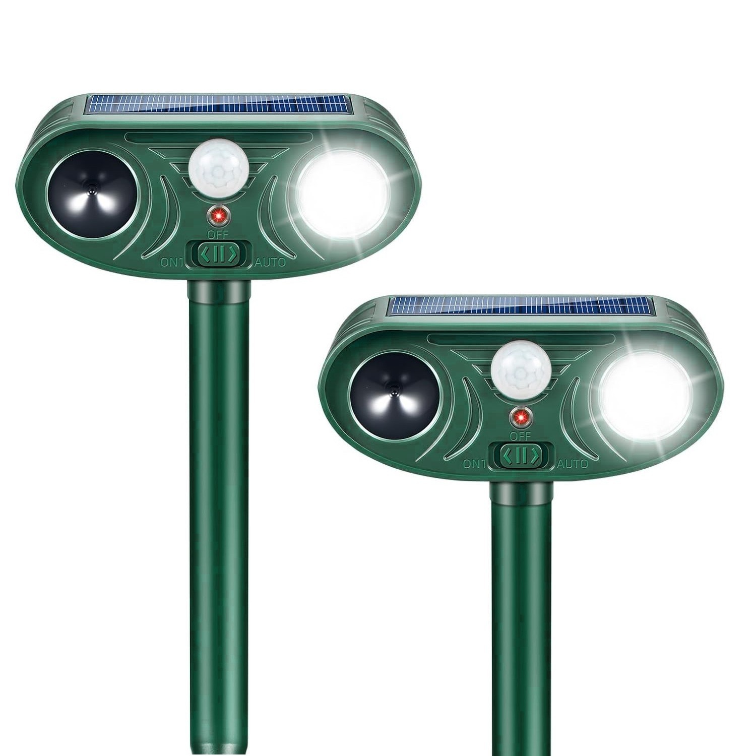 Upgraded Solar Ultrasonic Animal Repeller, Dog Repellent Outdoor 2pack