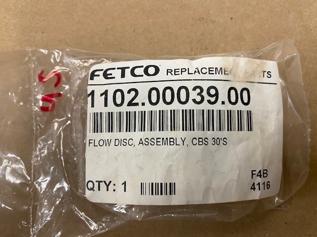1102.00039.00 Fetco Flow Disc Assembly