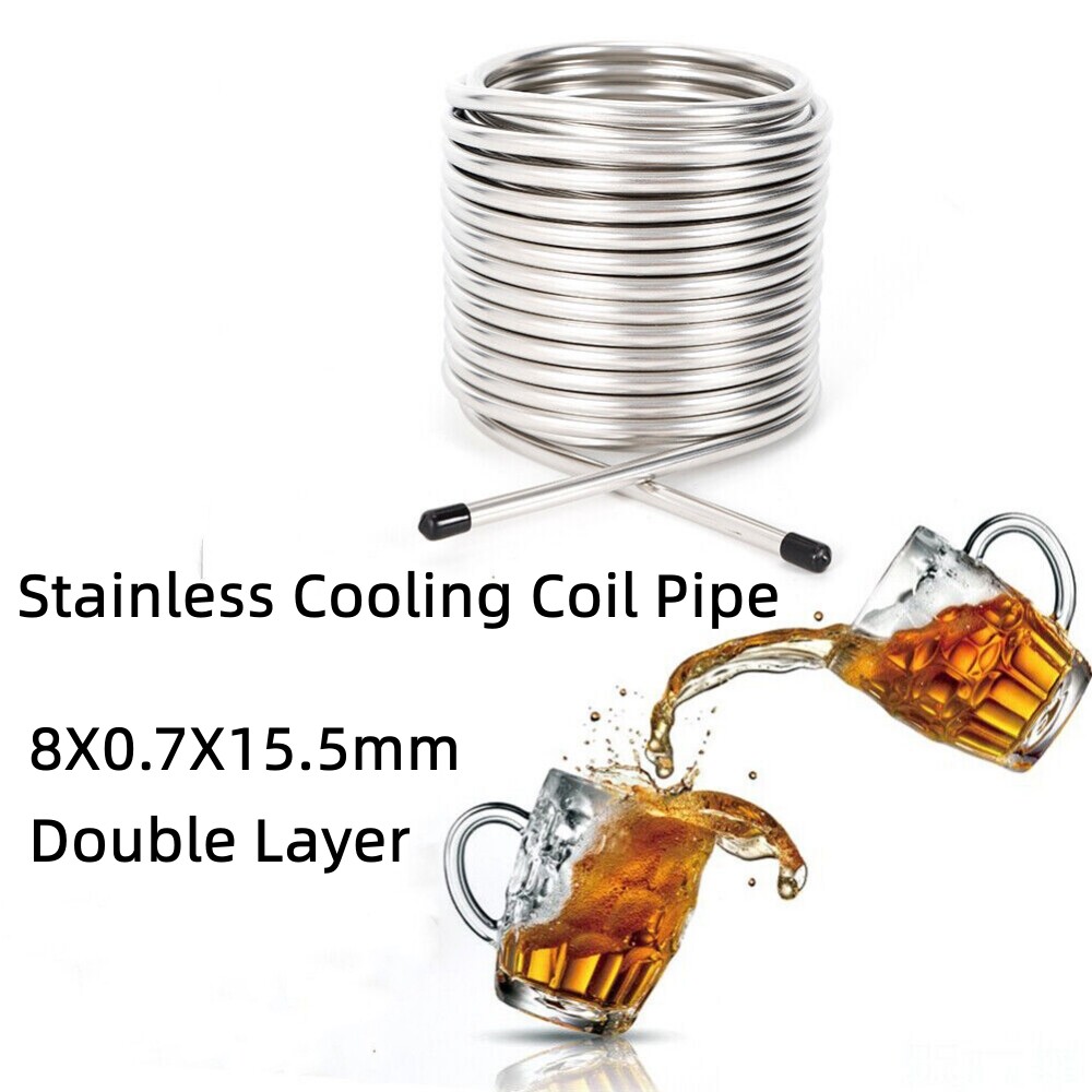 Coil Tube Immersion Wort Chiller Beer Wine Cooler Home US Stainless Steel Metal