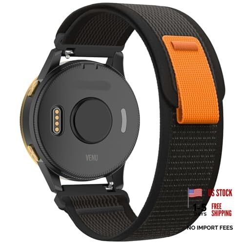 Trail Loop Nylon 20mm Watch Bands Compatible with Garmin Forerunner Black