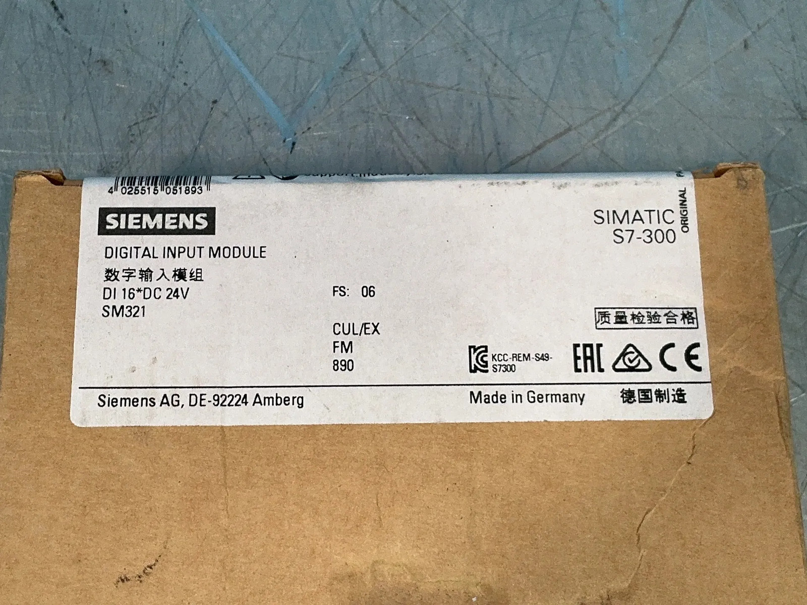 SIEMENS SIMATIC S7-300 DIGITAL INPUT MODULE 6ES7321-1BH02-0AA0