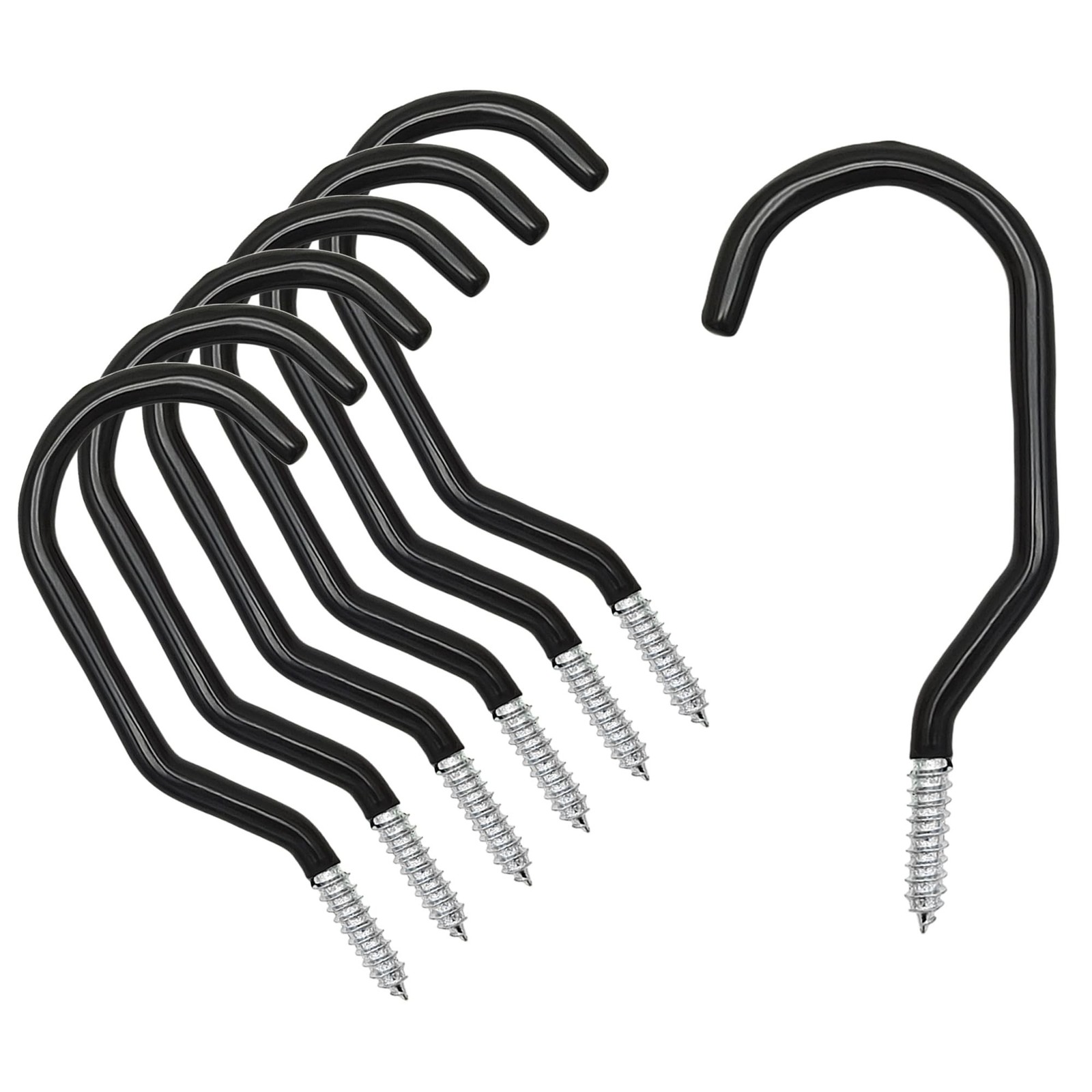 Scartink 6PCS Black Heavy Duty Bike Storage Hooks Bicycle Wall Mounted Hooks ...