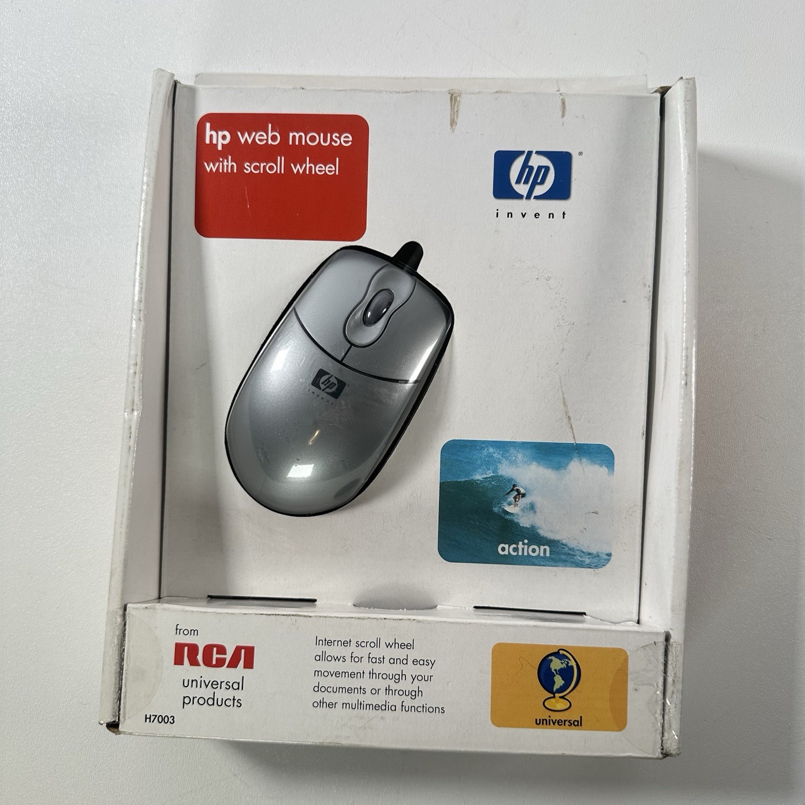 HP Web Mouse with Scroll Wheel USB or PS/2 Model H7003 from RCA, factory sealed
