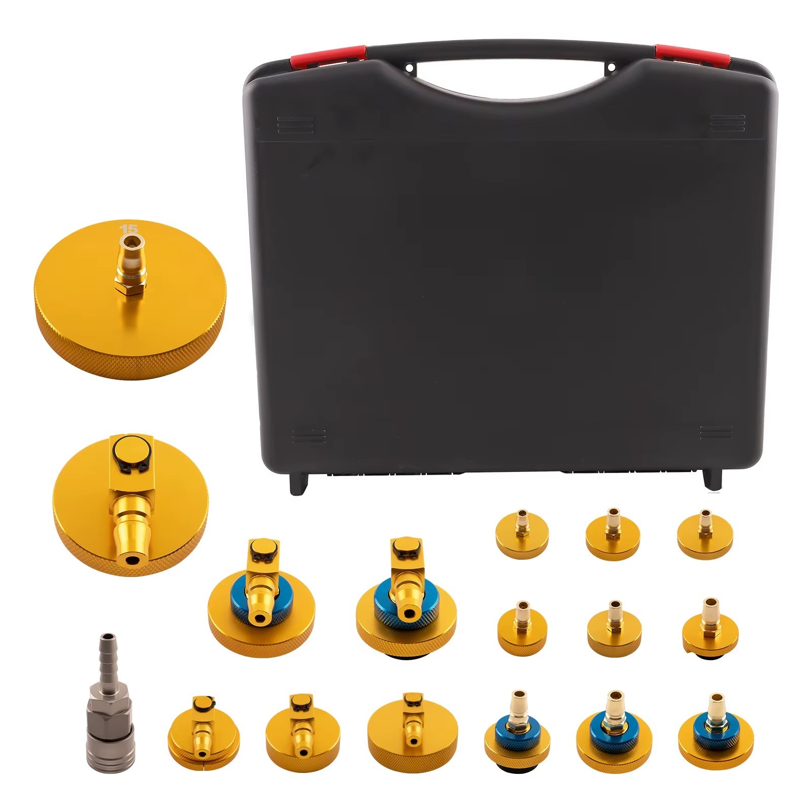 Brake Fluid Bleeder Adapter Kit 17PCS Master Cylinder Coupler Tool Disc Brake