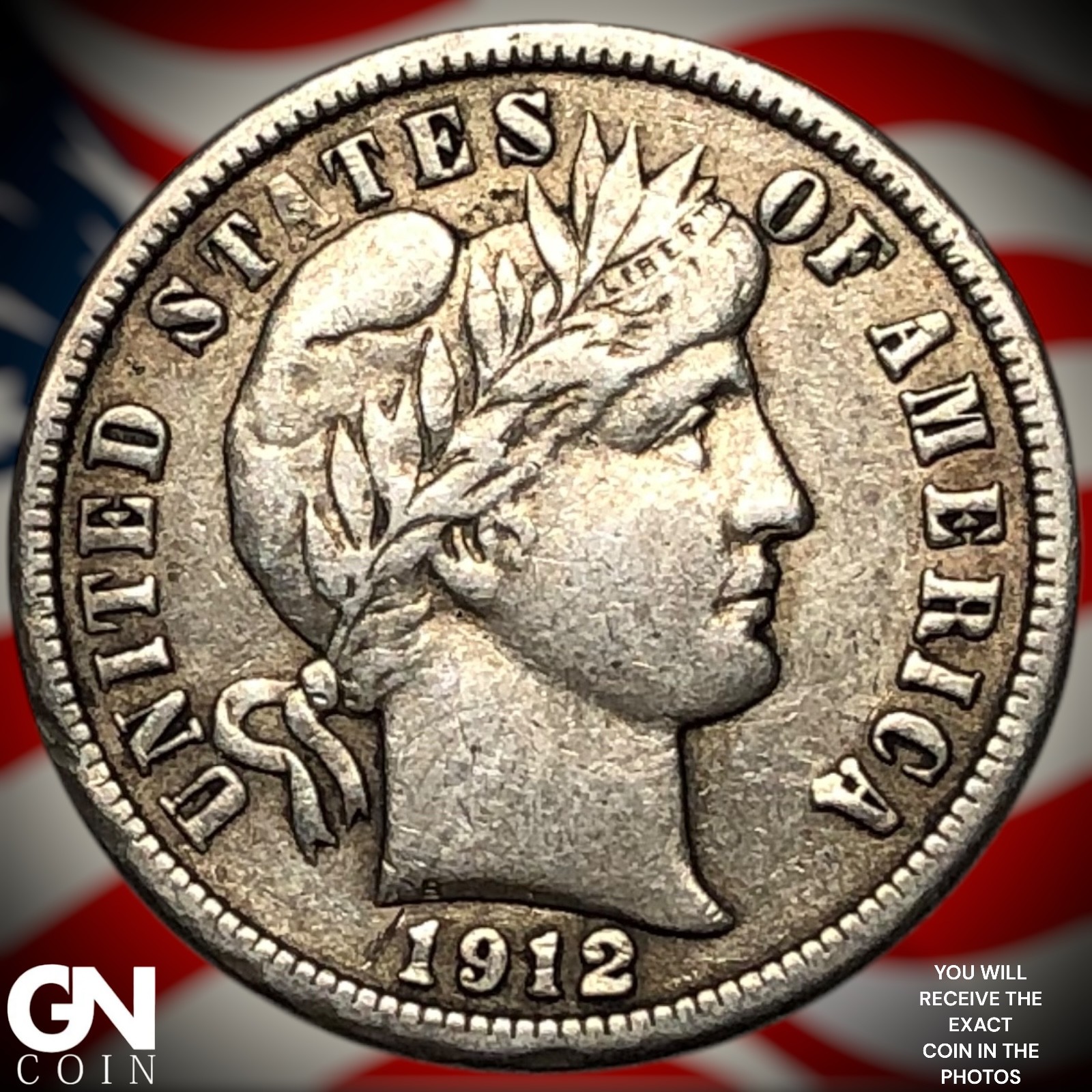 1912 P Barber Dime Z7288