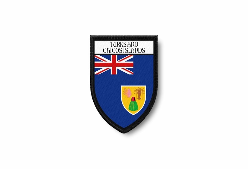 Iron-On Patch Embroidered Border Flag Printed Turks And Caicos