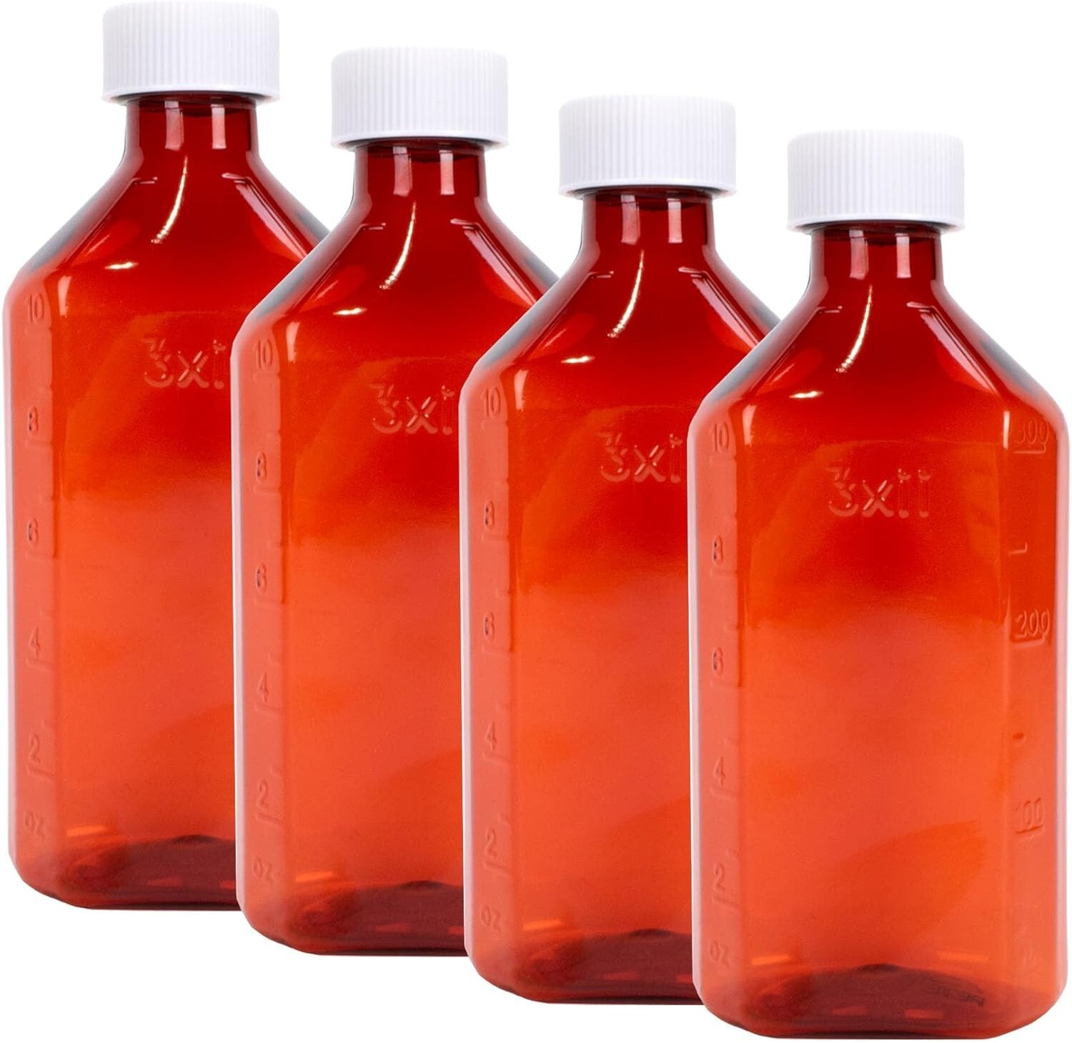 Amber Plastic Graduated Ovals, 12 oz, 4/Pack