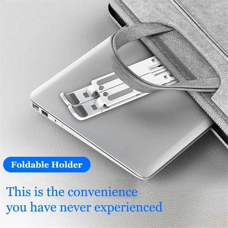 Adjustable Foldable Aluminium Laptop Stand Portable Notebook Tablet Desk Holder