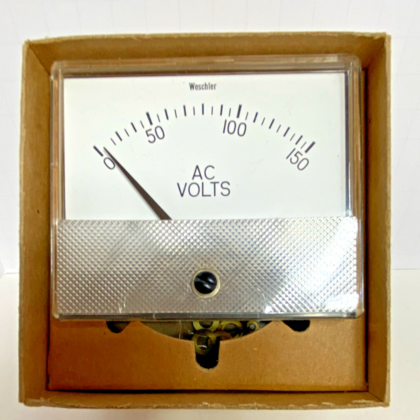 Vintage Weschler Electric 606B928A21 GA352 Panel Meter – 0–150 AC Volts - NOB