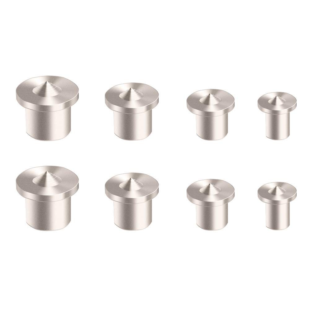 AUTOTOOLHOME Dowel and Tenon Center Transfer Plugs Point 1/4", 5/16", Silver