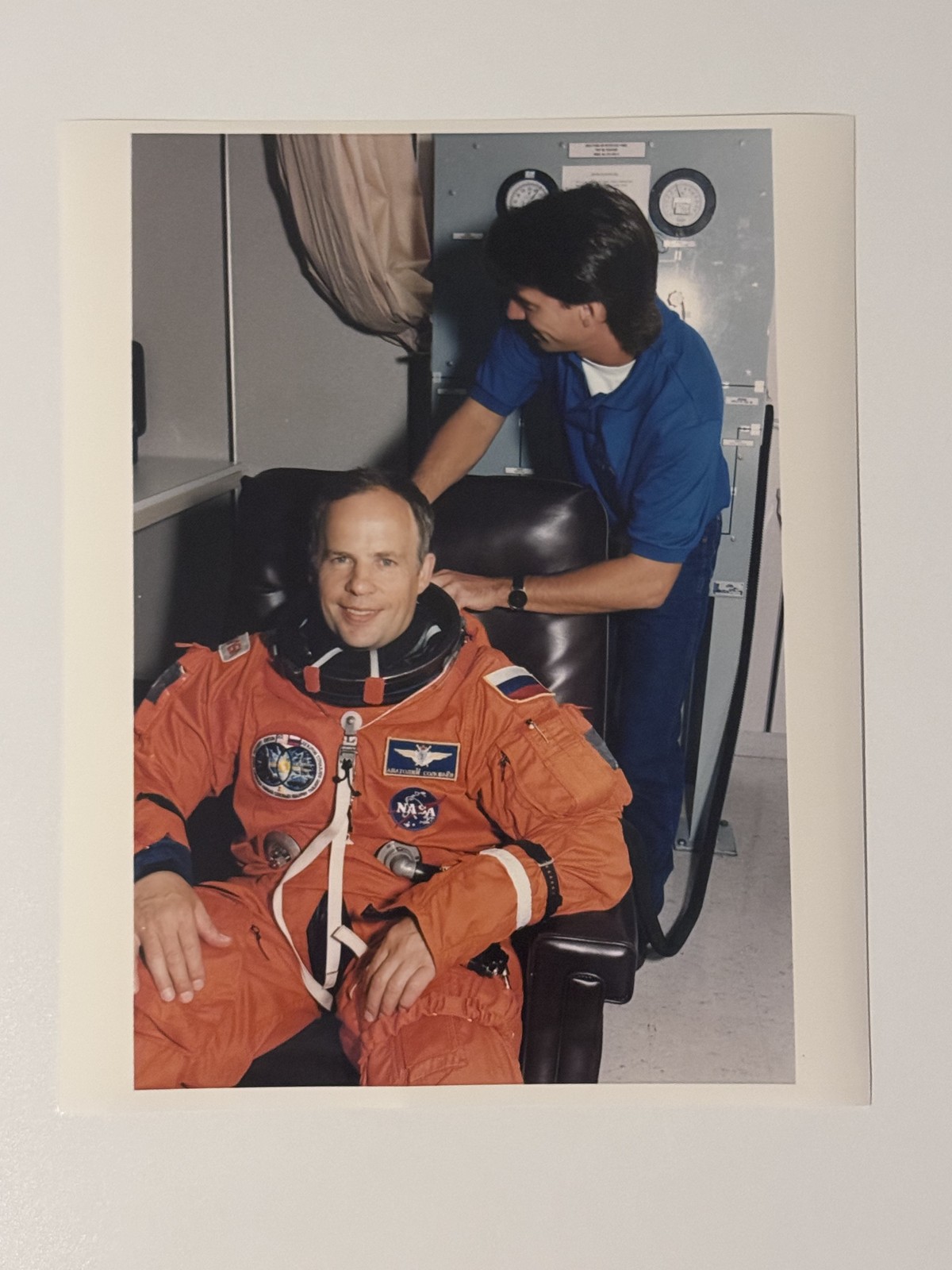 NASA STS-71 Anatoly Solovyev In Launch Suit Press Photo