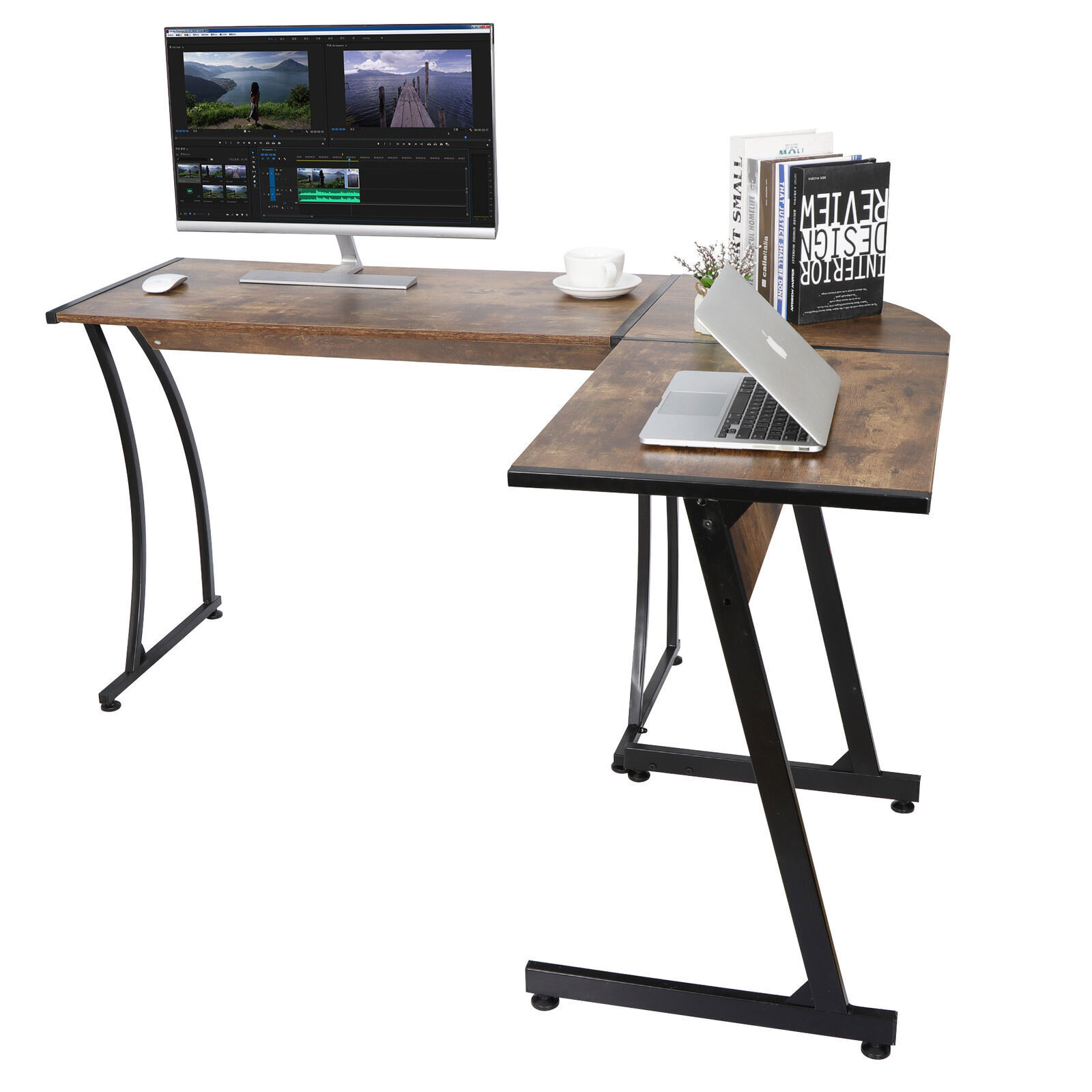 Corner Computer Gaming Laptop Table Workstation L Shaped Desk Home Office