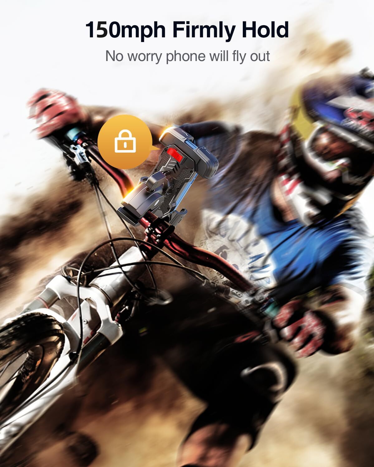 Motorcycle Phone Mount Holder for iPhone 16 Pro Max Anti-Shake 7.2"