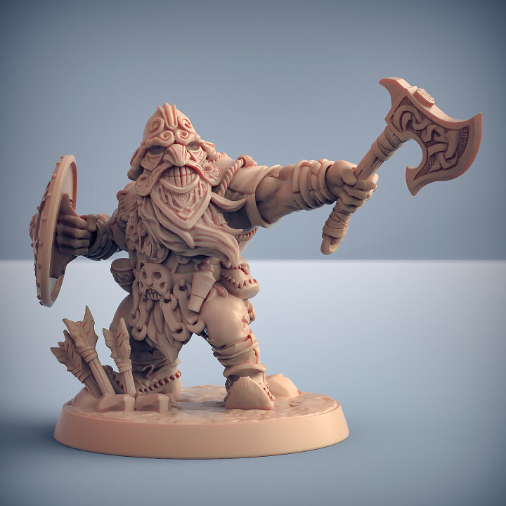Dwarf Mountaineer C Helmet - Fighter/Axe- Artisan Guild Fantasy D&D Miniature