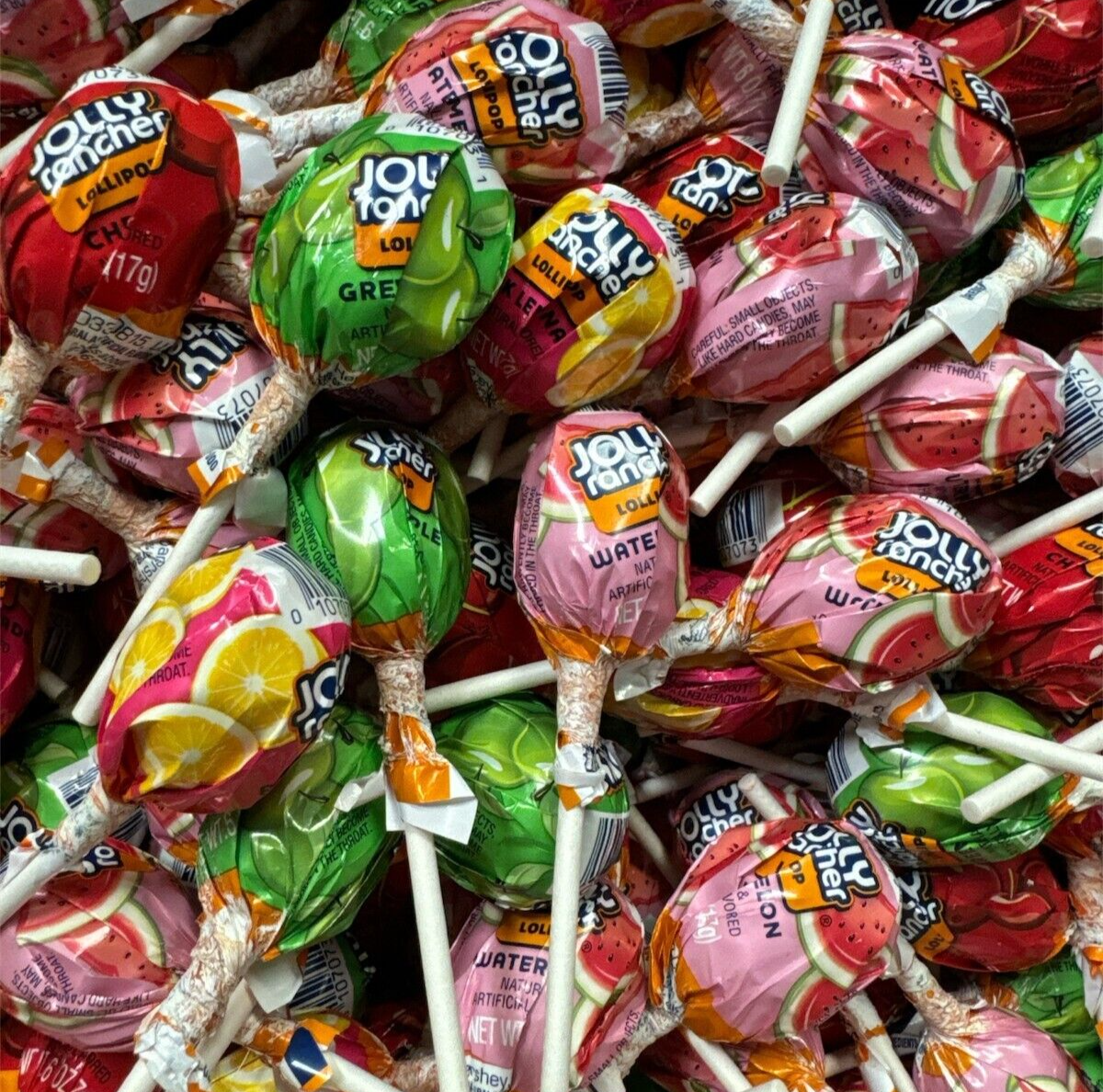 JOLLY RANCHER Round Lollipops, Assorted Fruit Filled Pops, Bulk Candy (2 Pounds)