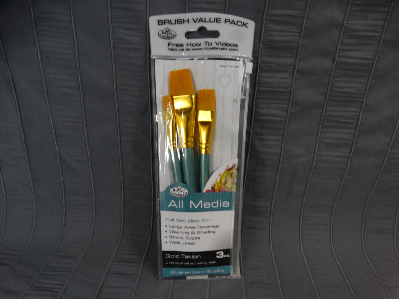Royal Langnickel Set of  3 Artist , All Media Gold Taklon