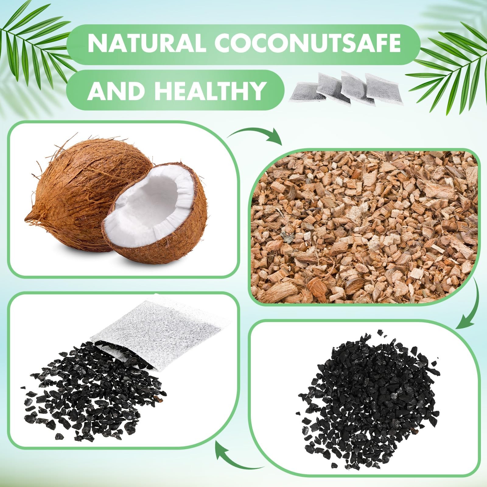 100 Pcs Activated Charcoal Water Filter Coconut Shell Distiller Filters Activ...
