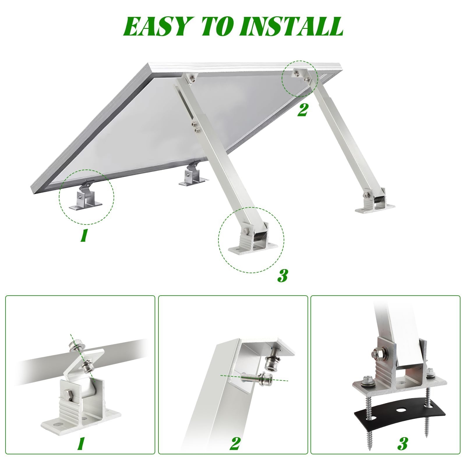 FAHKNS 14-27IN Solar Panel Mounting Brackets, 2 Sets Adjust Solar Panel Racks