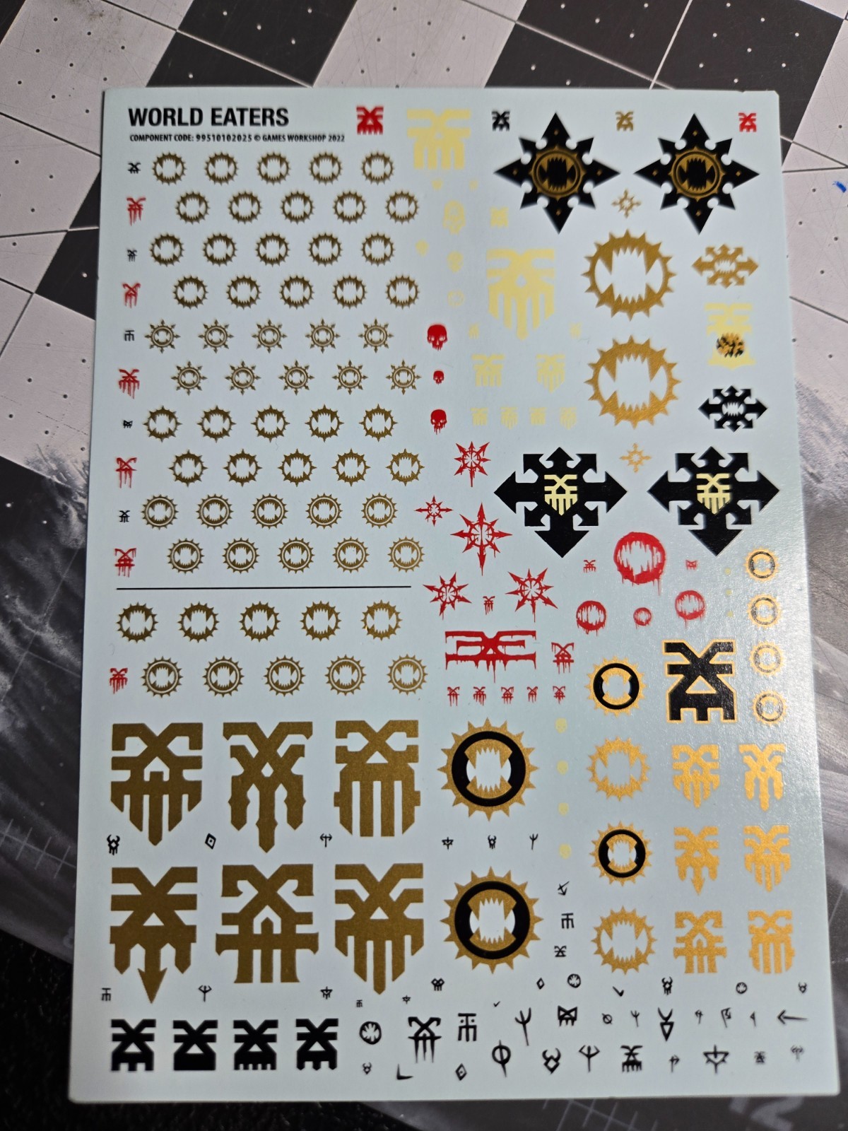 World Eaters transfer sheet Warhammer 40k