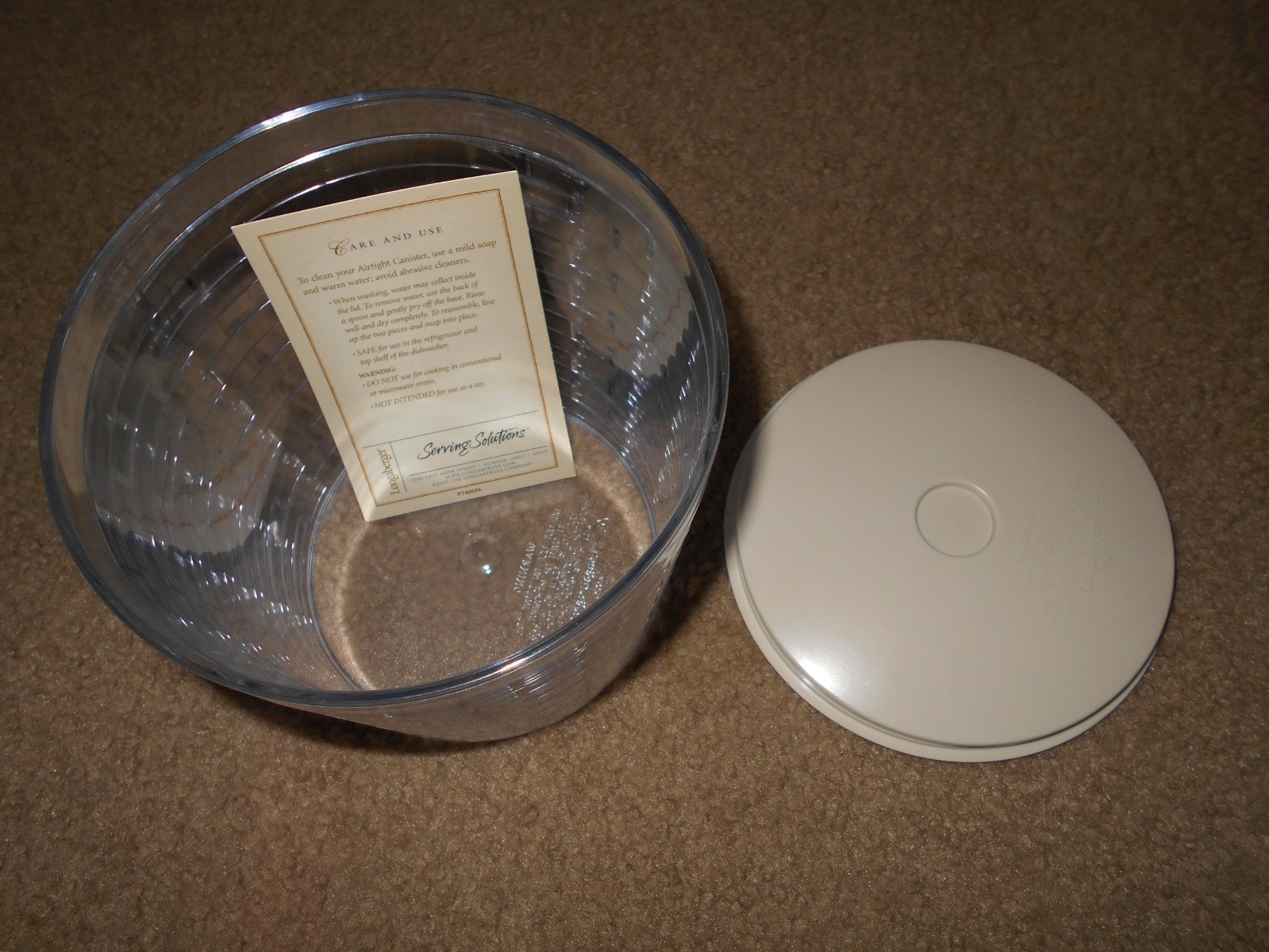 Longaberger 6" Canister Hard Protector Inserts w/ Lid Medium Small