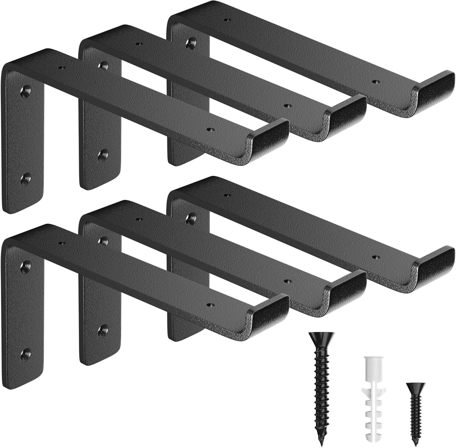 Heavy Duty 7.25" Floating Shelf Brackets Support, Set of 6, Wall Mounted 1/4"