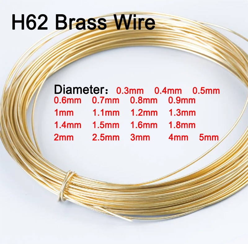 H62 Brass Wire Brass Thread DIY Copper Thread Thin Round Rod Diameters 0.3mm-5mm