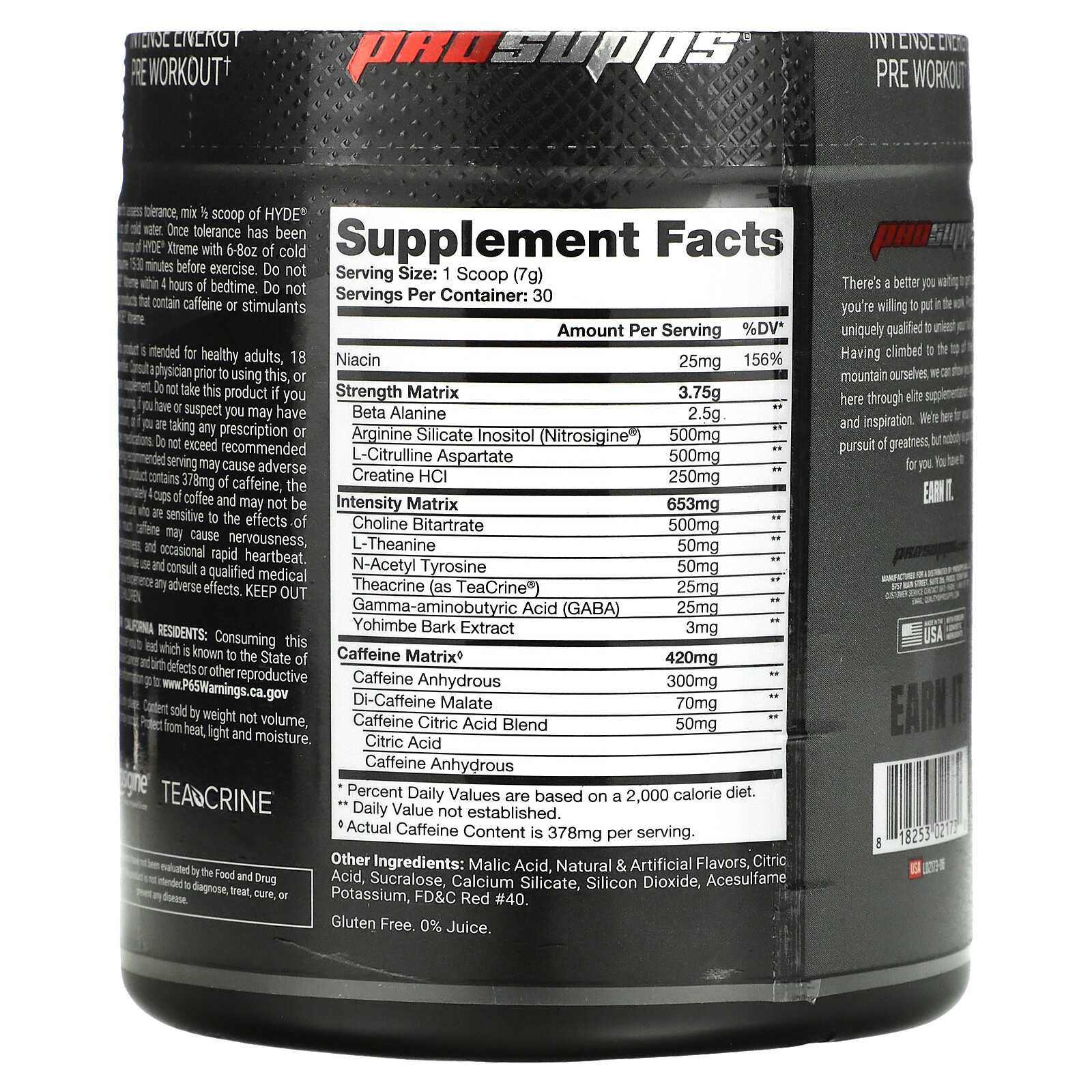 Hyde Xtreme, Intense Energy Pre Workout, Watermelon Rush, 7.4 oz (210 g)