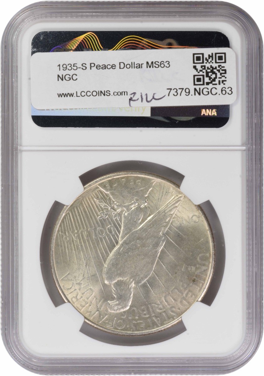 1935-S Peace Silver Dollar MS63 NGC