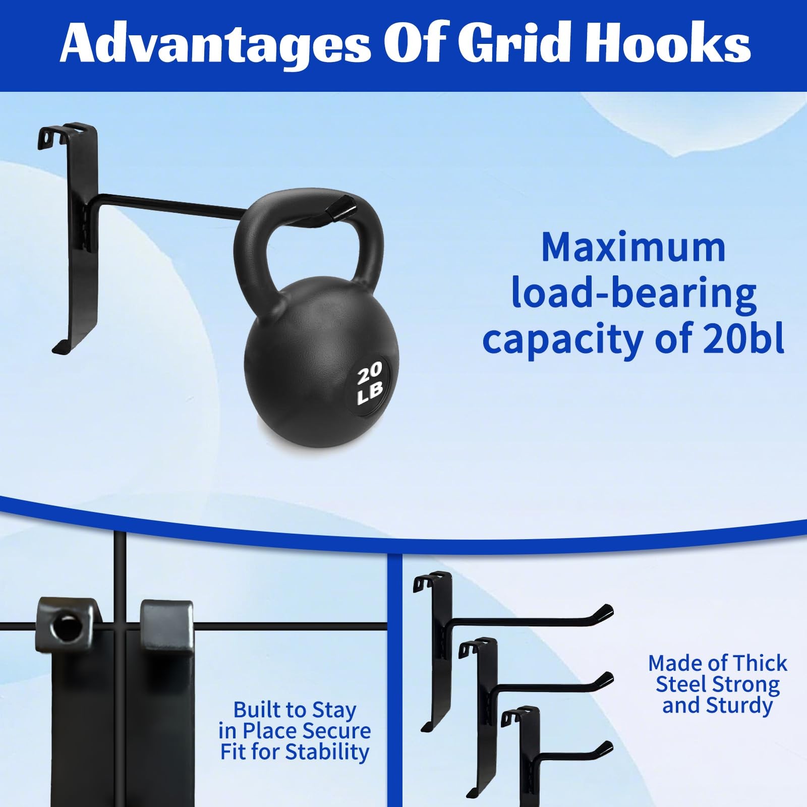 Gridwall Hooks 4 inch40pcs Display Hooks for Grid Wall PanelMetal Grid Wall A...