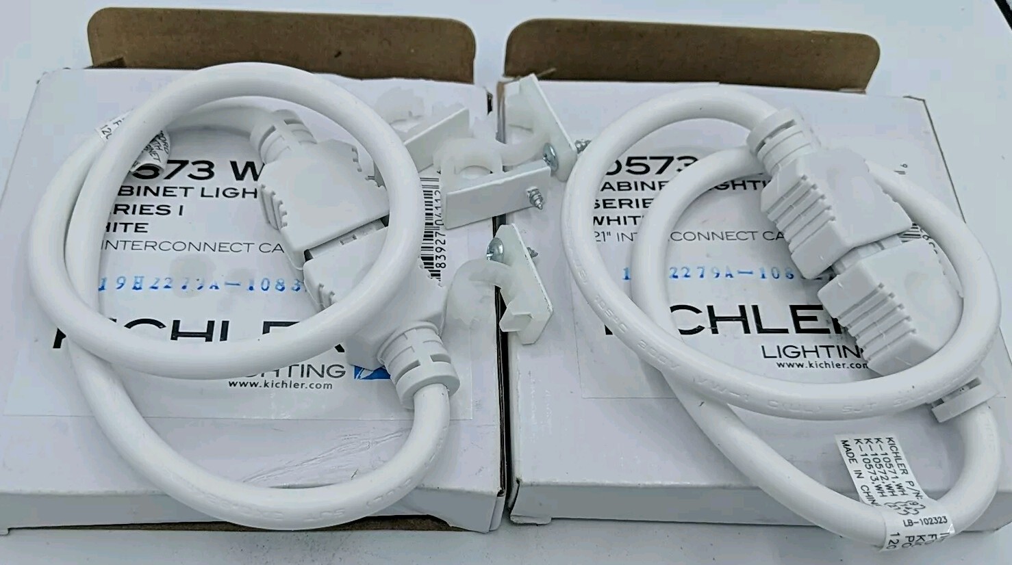 Set Of Two (2) Kichler 10573 21" Connector Cables for Light Bars