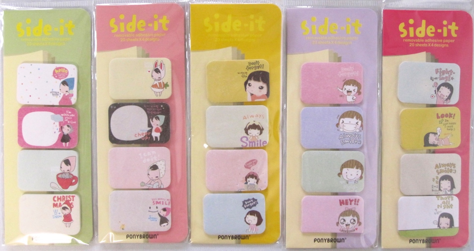 Pony Brown Side-It Removable Adhesive Paper (Your Choice of Design)~KAWAII!!!